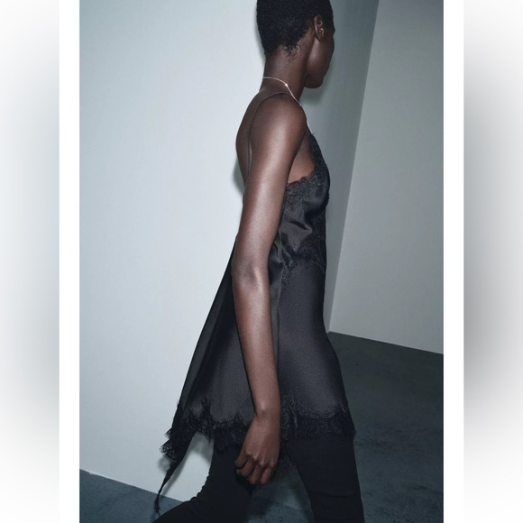 ZARA NWT ZW Collection Asymmetric Lace Dress - Picture 10 of 14